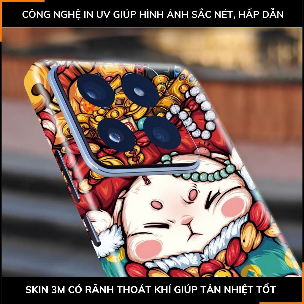 Dán skin điện thoại Xiaomi Mi 14 , Mi 14 Pro full body và camera nhập khẩu chính hãng USA in hình LUCKY CAT - SKD Y11 phụ kiện điện thoại huỳnh tân store