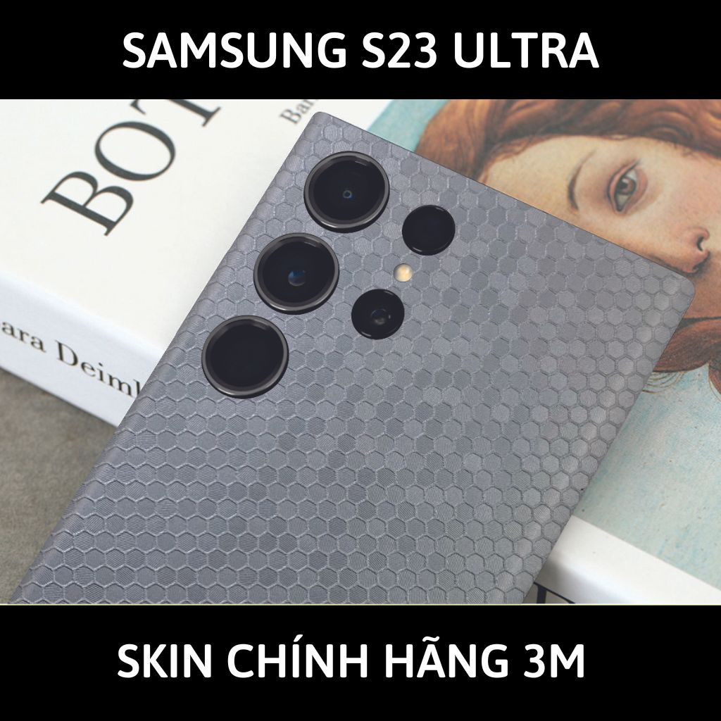 Dán skin điện thoại Samsung S23 Ultra full body và camera nhập khẩu chính hãng USA phụ kiện điện thoại huỳnh tân store - HONEYCOMB WHITE - Warp Skin Collection