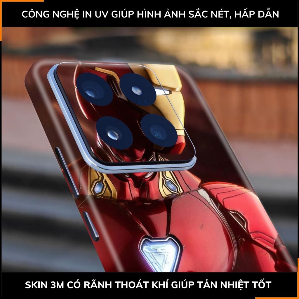 Dán skin điện thoại Xiaomi Mi 14 , Mi 14 Pro full body và camera nhập khẩu chính hãng USA in hình IRON MAN - SKD I05 phụ kiện điện thoại huỳnh tân store