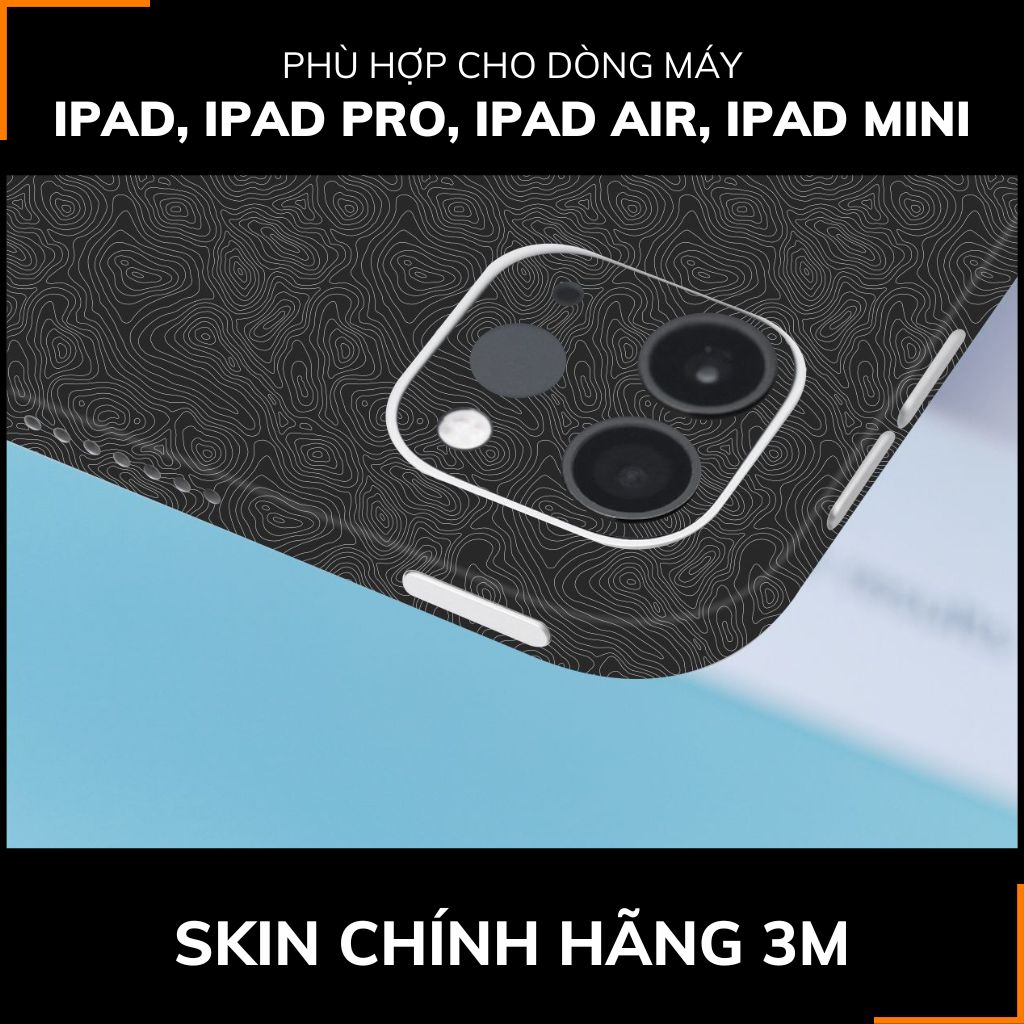 Dán skin ipad , ipad pro, ipad air , ipad mini full body và camera chính hãng 3M - MAP BLACK -  SK B13 02 phụ kiện điện thoại huỳnh tân store