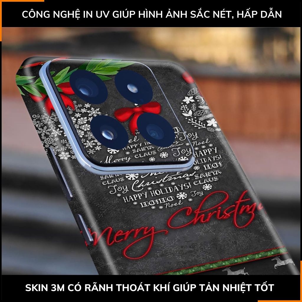 Dán skin điện thoại Xiaomi Mi 14 , Mi 14 Pro full body và camera nhập khẩu chính hãng USA in hình MERRY CHRISTMAS - SKD P07 phụ kiện điện thoại huỳnh tân store