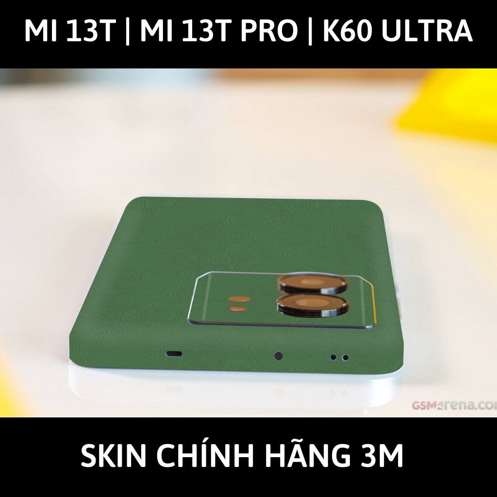 Dán skin điện thoại Mi 13T | Mi 13T Pro  | K60 Ultra full body và camera nhập khẩu chính hãng USA phụ kiện điện thoại huỳnh tân store - MAP GREEN - Warp Skin Collection