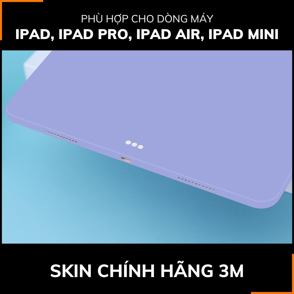 Dán skin ipad , ipad pro, ipad air , ipad mini full body và camera chính hãng 3M - PASTEL PURPLE -  SK A02 05 phụ kiện điện thoại huỳnh tân store