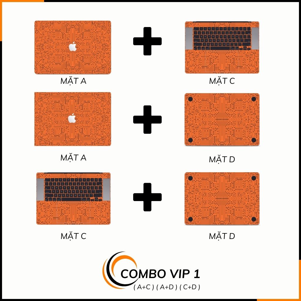Dán skin macbook pro, macbook air chính hãng 3M nhập khẩu USA - SKIN 3M - MACBOOK - ELECTRIC ORANGE  - SK B01 03    phụ kiện điện thoại huỳnh tân store