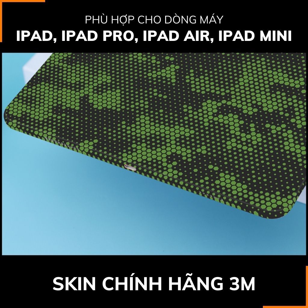 Dán skin ipad , ipad pro, ipad air , ipad mini full body và camera chính hãng 3M - MAMBA GREEN -  SK B03 03 phụ kiện điện thoại huỳnh tân store