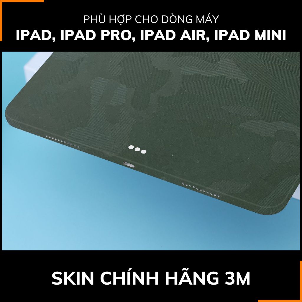 Dán skin ipad , ipad pro, ipad air , ipad mini full body và camera chính hãng 3M - CAMO GREEN  - SK-B12-02 phụ kiện điện thoại huỳnh tân store