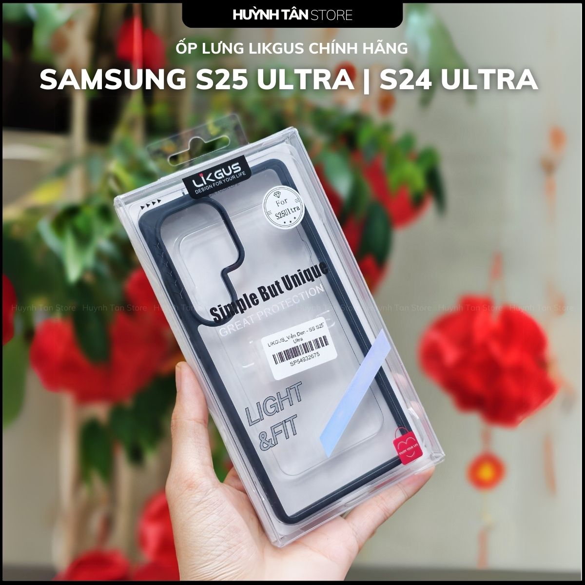 Ốp lưng samsung s25 ultra s24 ultra trong suốt viền đen chính hãng LikGus chống sốc bảo vệ camera