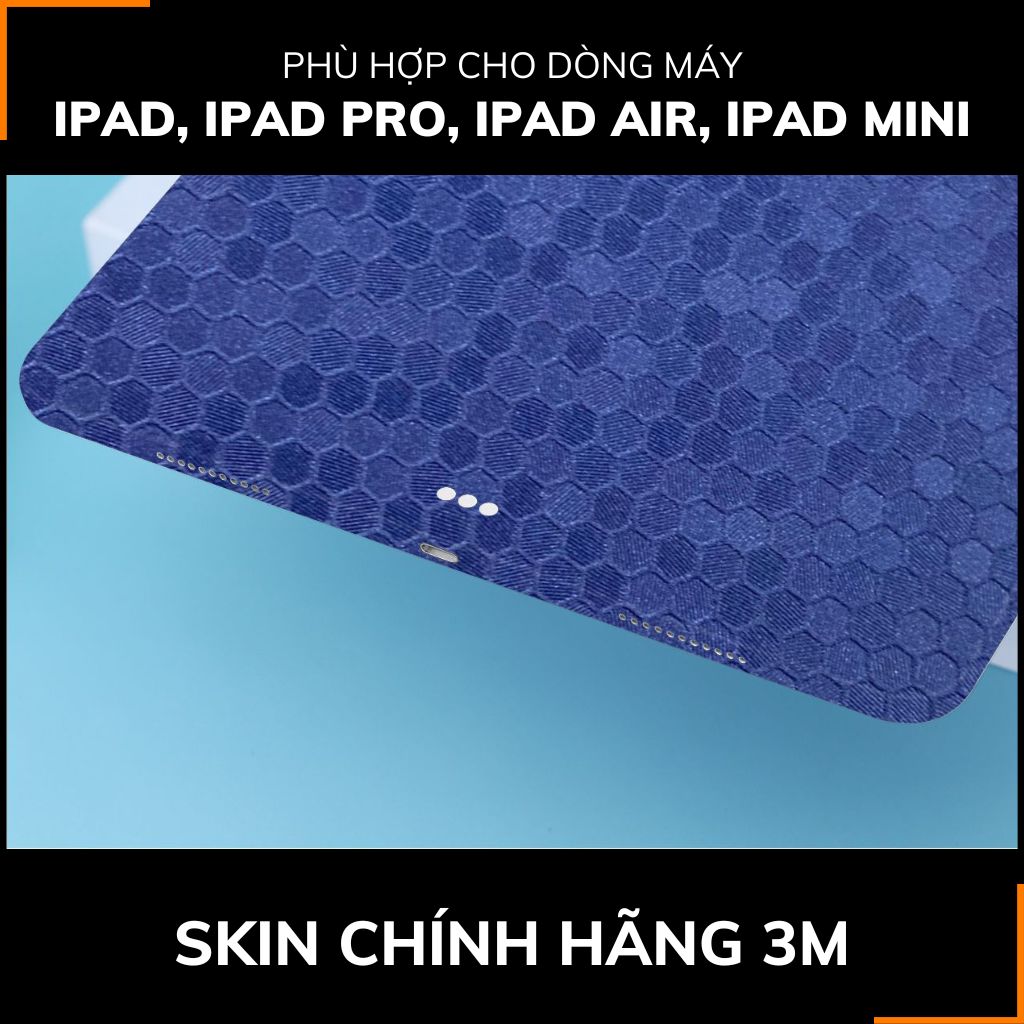 Dán skin ipad , ipad pro, ipad air , ipad mini full body và camera chính hãng 3M - HONEYCOMB BLUE  - SK-B11-04 phụ kiện điện thoại huỳnh tân store