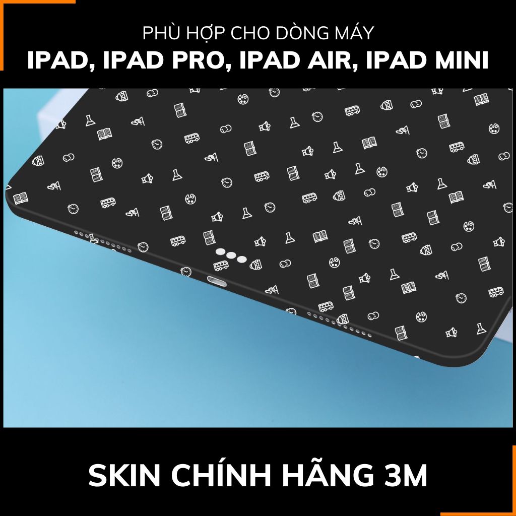 Dán skin ipad , ipad pro, ipad air , ipad mini full body và camera chính hãng 3M - MANY STICKER BLACK -  SK B14 02 phụ kiện điện thoại huỳnh tân store