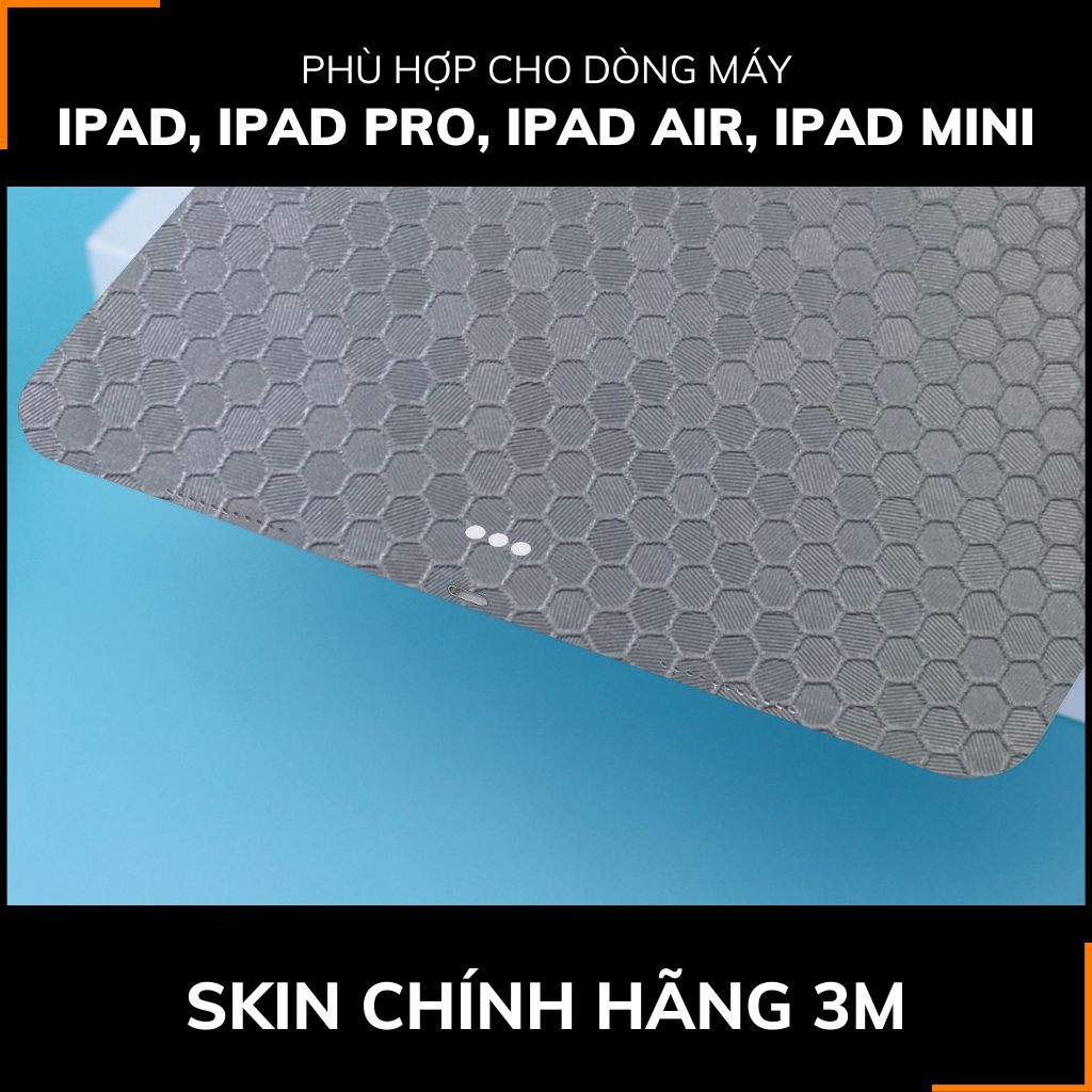 Dán skin ipad , ipad pro, ipad air , ipad mini full body và camera chính hãng 3M - HONEYCOMB SILVER  - SK-B11-03 phụ kiện điện thoại huỳnh tân store