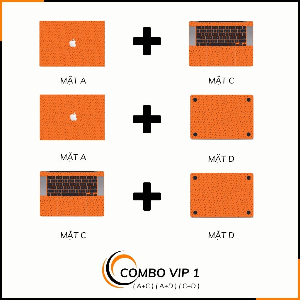 Dán skin macbook pro, macbook air chính hãng 3M nhập khẩu USA - SKIN 3M - MACBOOK - MANY STICKER ORANGE - SK-B14-04 phụ kiện điện thoại huỳnh tân store