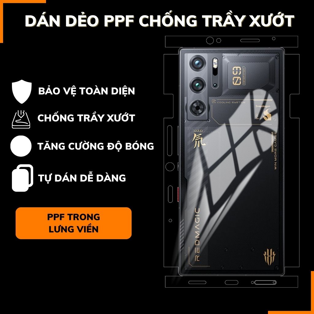 Dán dẻo ppf zte redmagic 9 pro trong suốt hoặc nhám chống bám vân tay bảo vệ camera mua 1 tặng 1 phụ kiện điện thoại huỳnh tân store