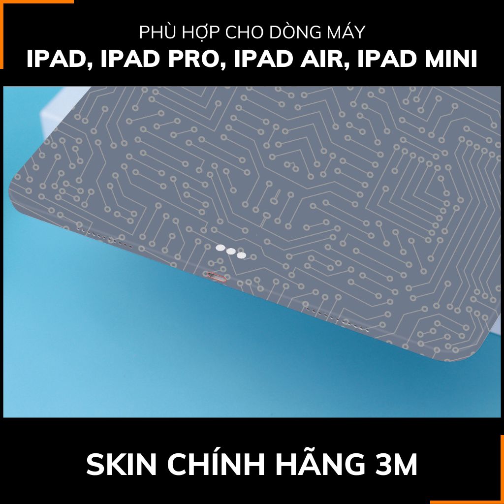 Dán skin ipad , ipad pro, ipad air , ipad mini full body và camera chính hãng 3M - ELECTRIC GREY -  SK B01 09 phụ kiện điện thoại huỳnh tân store