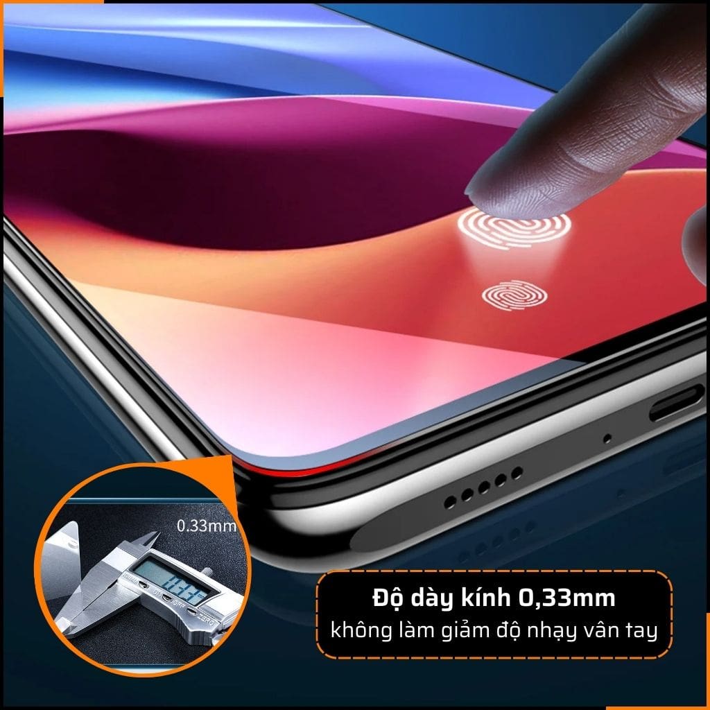 Kính cường lực redmi k40 gaming trong suốt KHÔNG FULL MÀN chống bám vân tay chính hãng SMART DEVIL huỳnh tân store