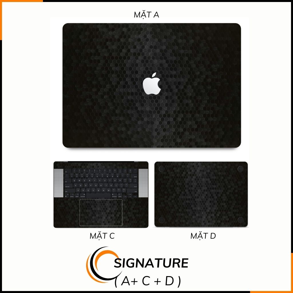 Dán skin macbook pro, macbook air chính hãng 3M nhập khẩu USA -SKIN 3M - MACBOOK - HONEYCOMB BLACK - SK-B11-05 phụ kiện điện thoại huỳnh tân store