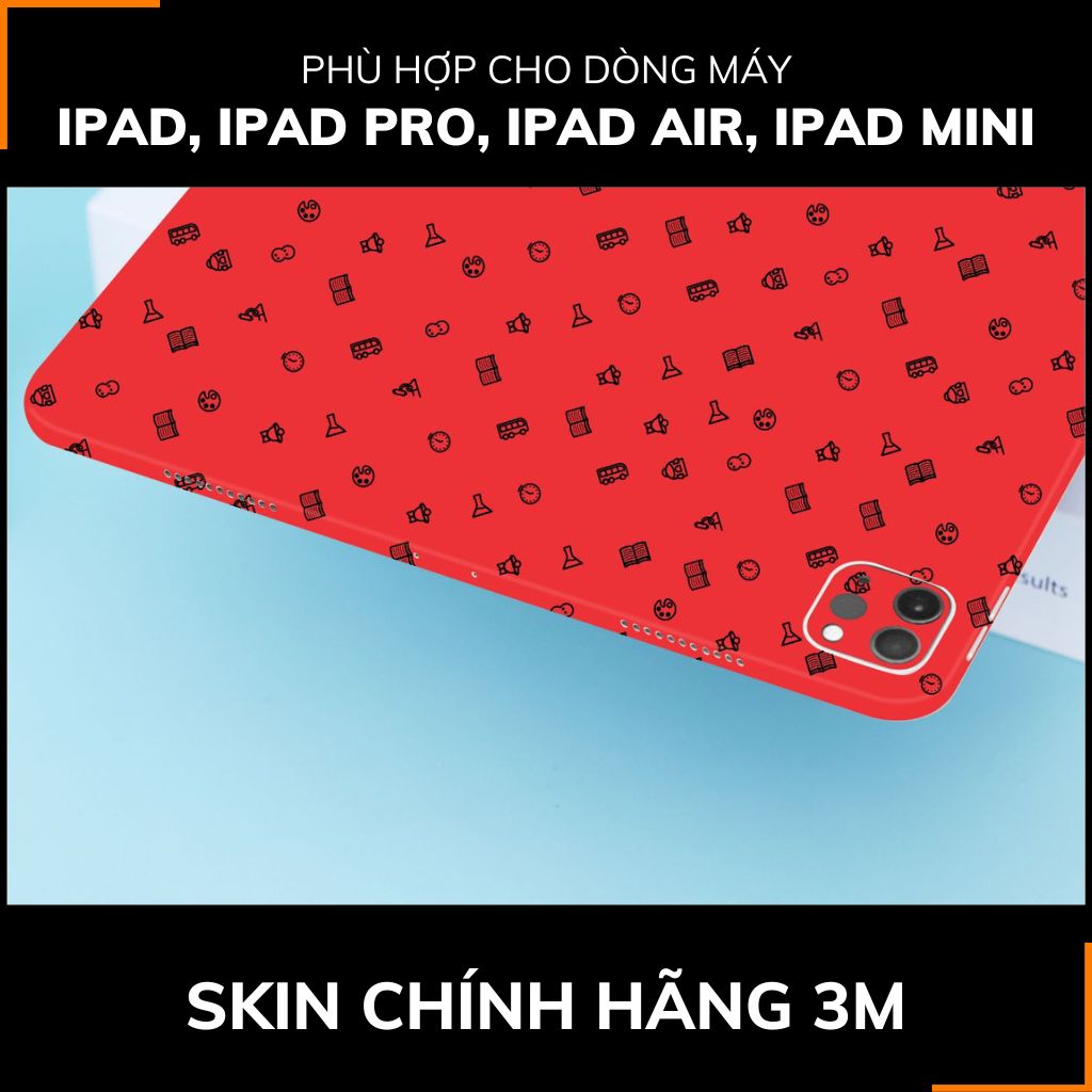 Dán skin ipad , ipad pro, ipad air , ipad mini full body và camera chính hãng 3M - MANY STICKER RED -  SK A14 01 phụ kiện điện thoại huỳnh tân store