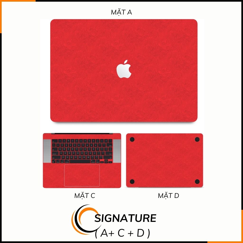 Dán skin macbook pro, macbook air chính hãng 3M nhập khẩu USA - SKIN 3M - MACBOOK - MAP RED - SK-B13-01 phụ kiện điện thoại huỳnh tân store