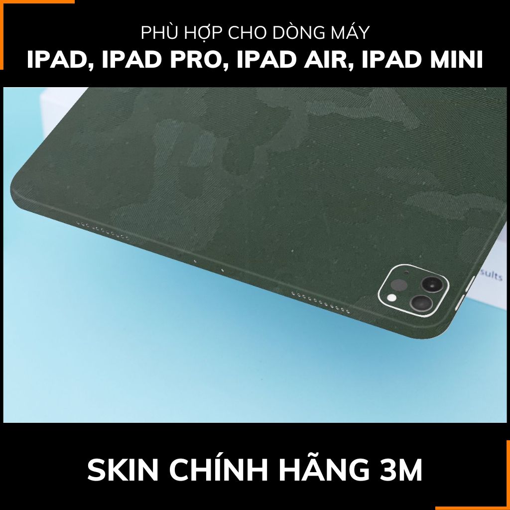 Dán skin ipad , ipad pro, ipad air , ipad mini full body và camera chính hãng 3M - CAMO GREEN  - SK-B12-02 phụ kiện điện thoại huỳnh tân store