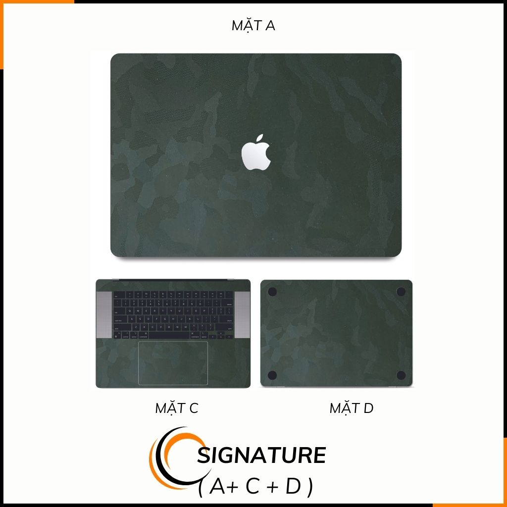 Dán skin macbook pro, macbook air chính hãng 3M nhập khẩu USA - SKIN 3M - MACBOOK - CAMO GREEN - SK-B12-02 phụ kiện điện thoại huỳnh tân store