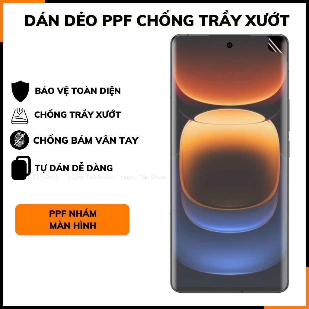 Dán dẻo ppf vivo iqoo 12 trong suốt hoặc nhám chống bám vân tay bảo vệ camera mua 1 tặng 1 phụ kiện điện thoại huỳnh tân store