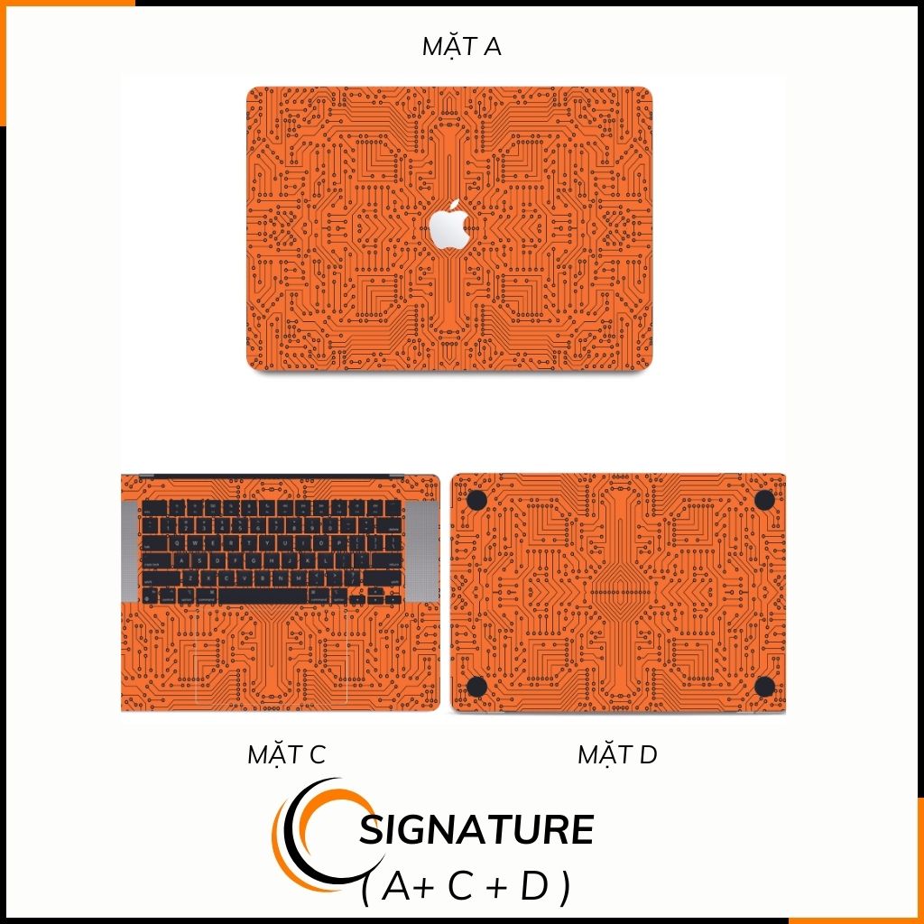 Dán skin macbook pro, macbook air chính hãng 3M nhập khẩu USA - SKIN 3M - MACBOOK - ELECTRIC ORANGE  - SK B01 03    phụ kiện điện thoại huỳnh tân store