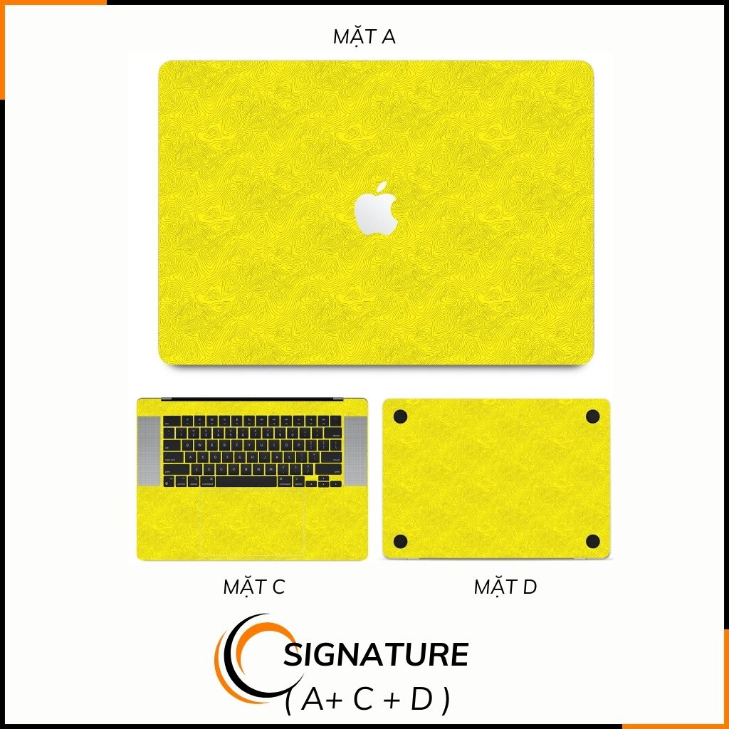 Dán skin macbook pro, macbook air chính hãng 3M nhập khẩu USA -SKIN 3M - MACBOOK - MAP YELLOW - SK-B13-06 phụ kiện điện thoại huỳnh tân store