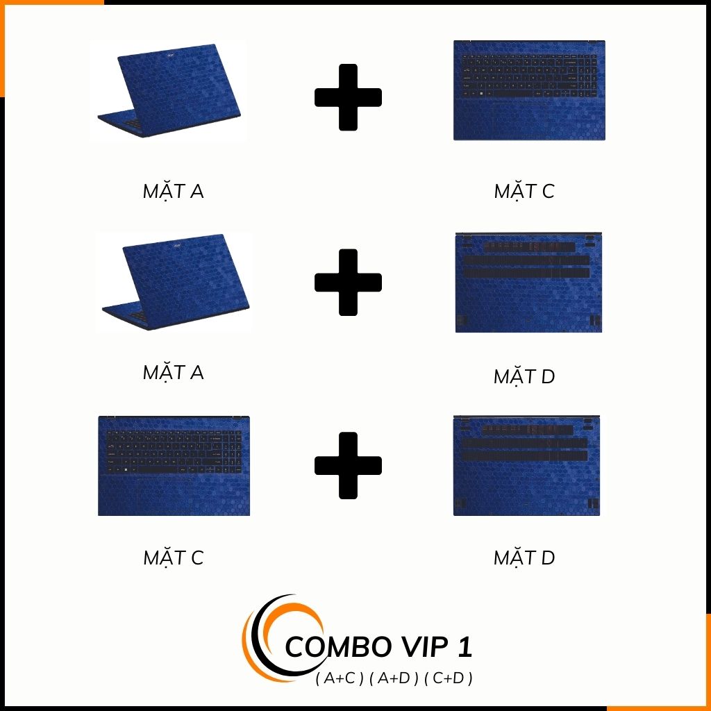 Dán skin laptop asus, dell , acer, hp, msi chính hãng ORAFOL nhập khẩu ĐỨC - SKIN 3M - LAPTOP - HONEYCOMB BLUE - SK-B11-04 phụ kiện điện thoại huỳnh tân store