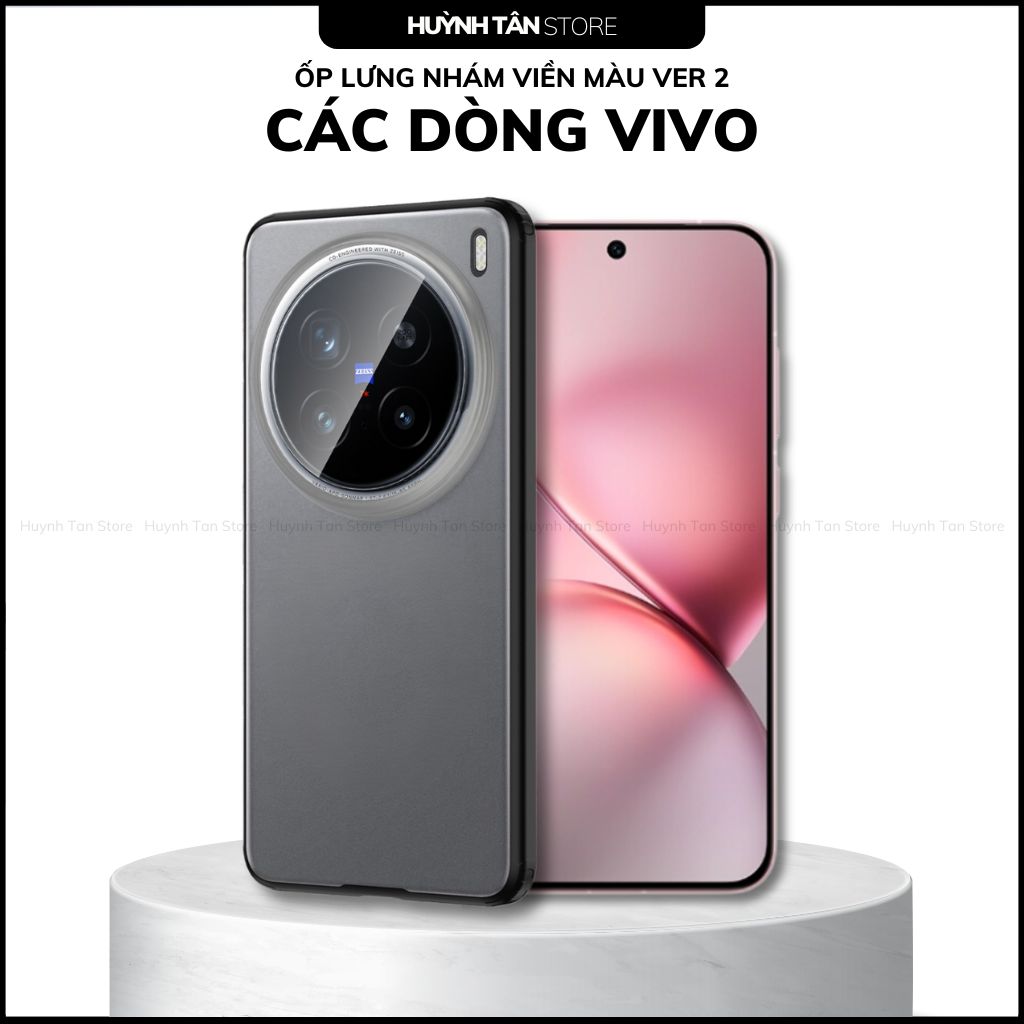 Ốp lưng Vivo x200 pro chống sốc bảo vệ camera chống vân tay nhám viền màu ver 2