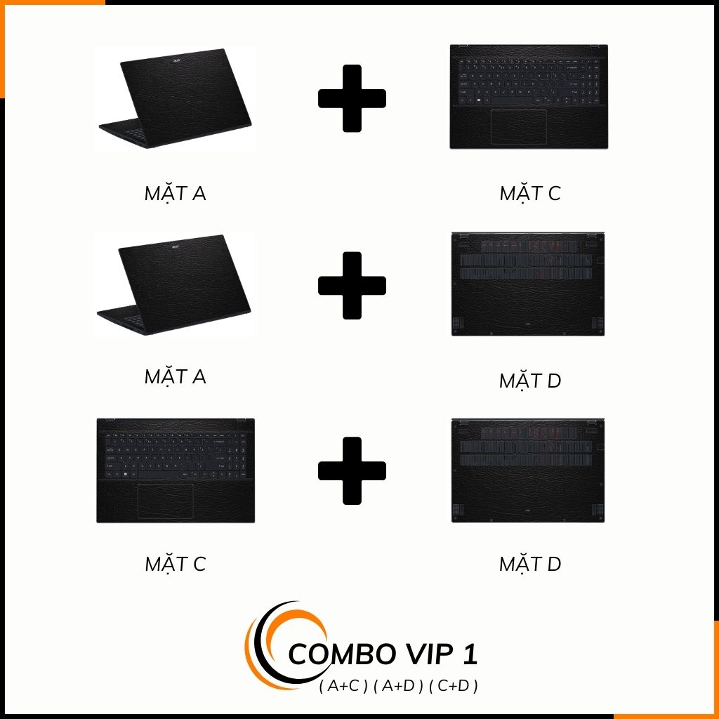 Dán skin laptop asus, dell , acer, hp, msi chính hãng ORAFOL nhập khẩu ĐỨC - SKIN 3M - LAPTOP - LEATHER BLACK - SK-B06-02 phụ kiện điện thoại huỳnh tân store