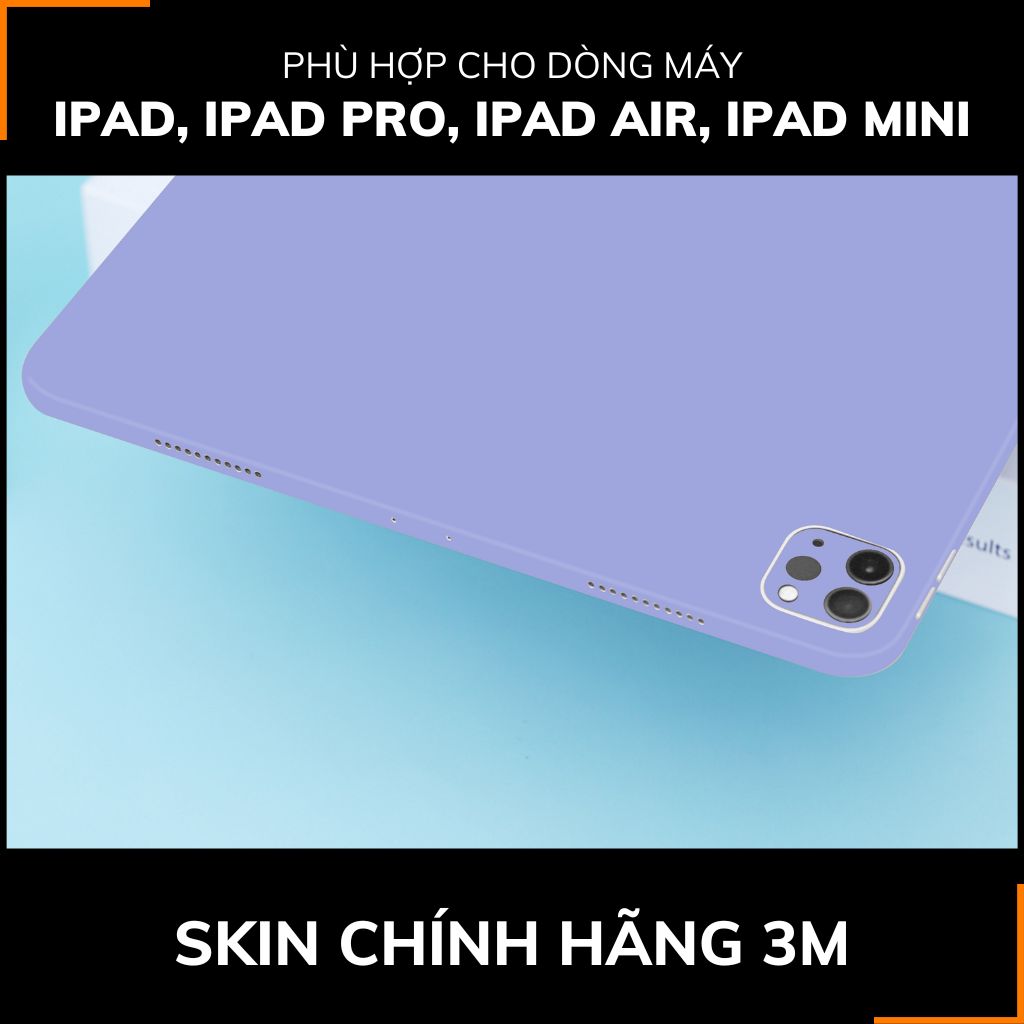 Dán skin ipad , ipad pro, ipad air , ipad mini full body và camera chính hãng 3M - PASTEL PURPLE -  SK A02 05 phụ kiện điện thoại huỳnh tân store