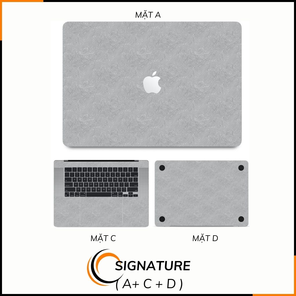Dán skin macbook pro, macbook air chính hãng 3M nhập khẩu USA - SKIN 3M - MACBOOK - MAP GREY - SK-B13-03 phụ kiện điện thoại huỳnh tân store