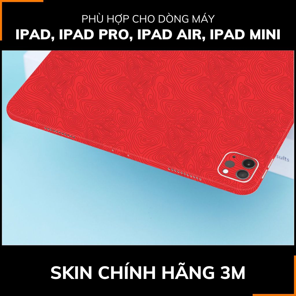 Dán skin ipad , ipad pro, ipad air , ipad mini full body và camera chính hãng 3M - MAP RED -  SK B13 01 phụ kiện điện thoại huỳnh tân store