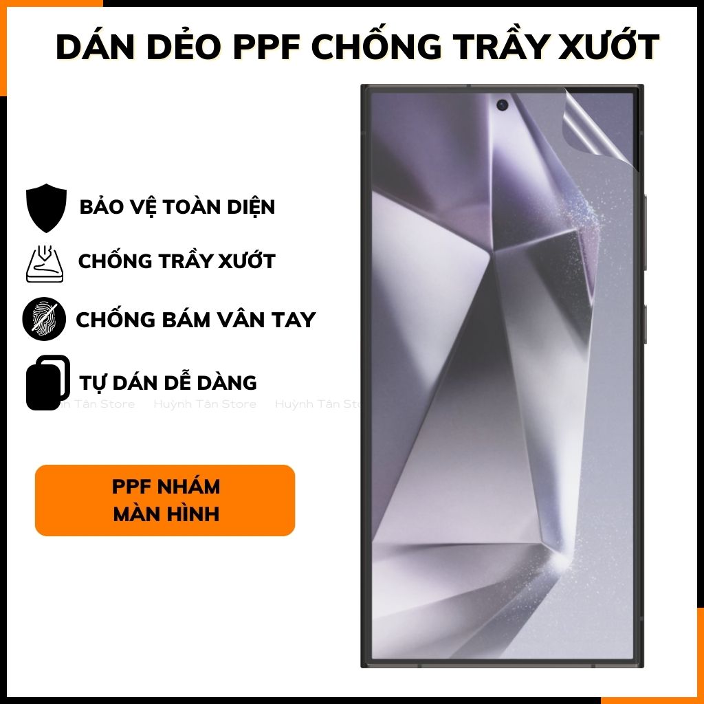 Dán dẻo ppf samsung s24 ultra trong suốt hoặc nhám chống bám vân tay bảo vệ camera mua 1 tặng 1 phụ kiện điện thoại huỳnh tân store