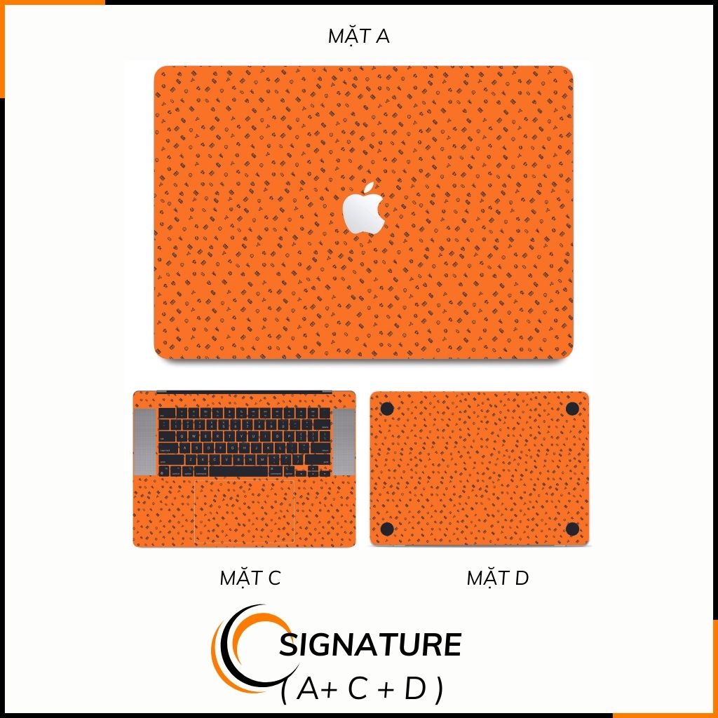 Dán skin macbook pro, macbook air chính hãng 3M nhập khẩu USA - SKIN 3M - MACBOOK - MANY STICKER ORANGE - SK-B14-04 phụ kiện điện thoại huỳnh tân store