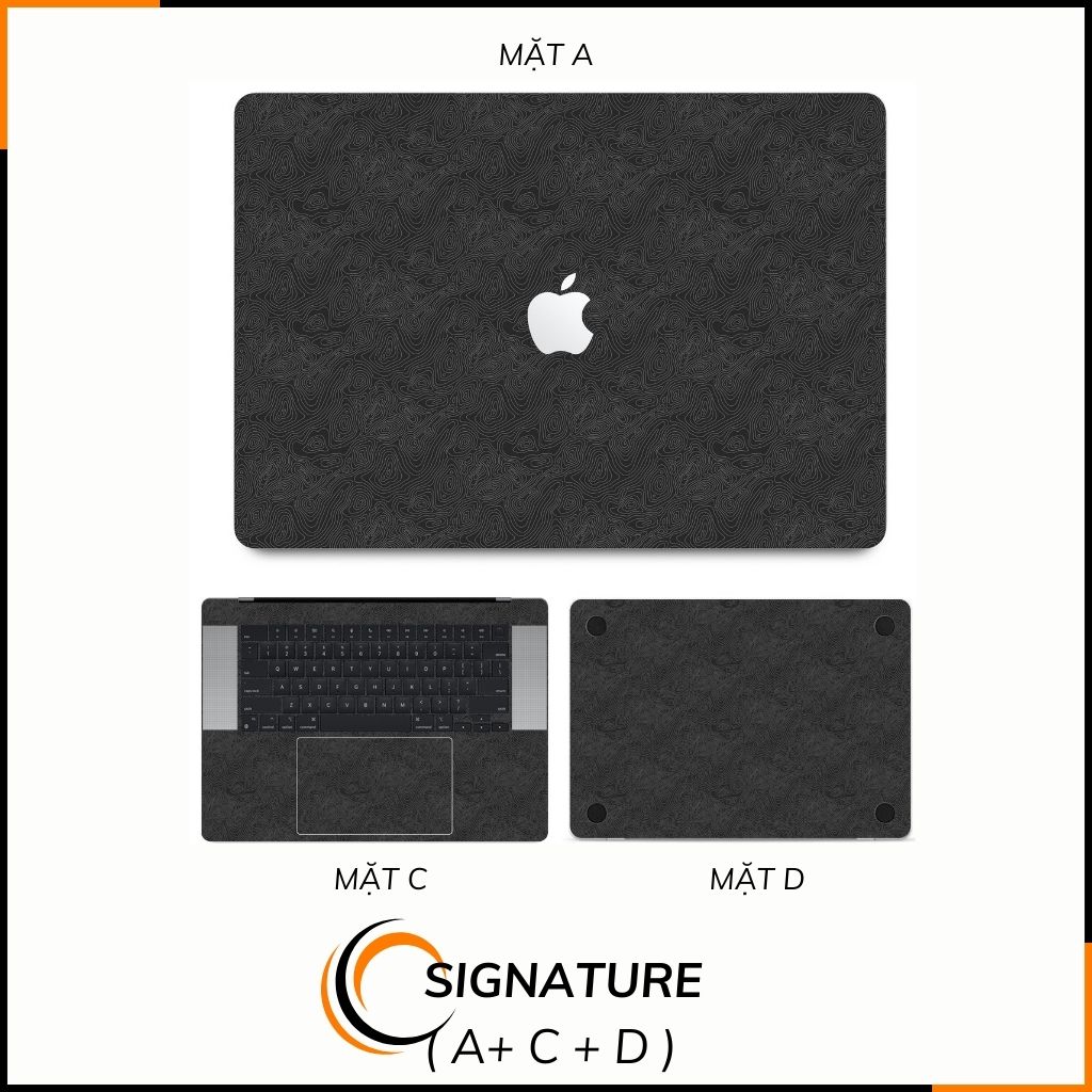 Dán skin macbook pro, macbook air chính hãng 3M nhập khẩu USA - SKIN 3M - MACBOOK - MAP BLACK - SK-B13-02 phụ kiện điện thoại huỳnh tân store