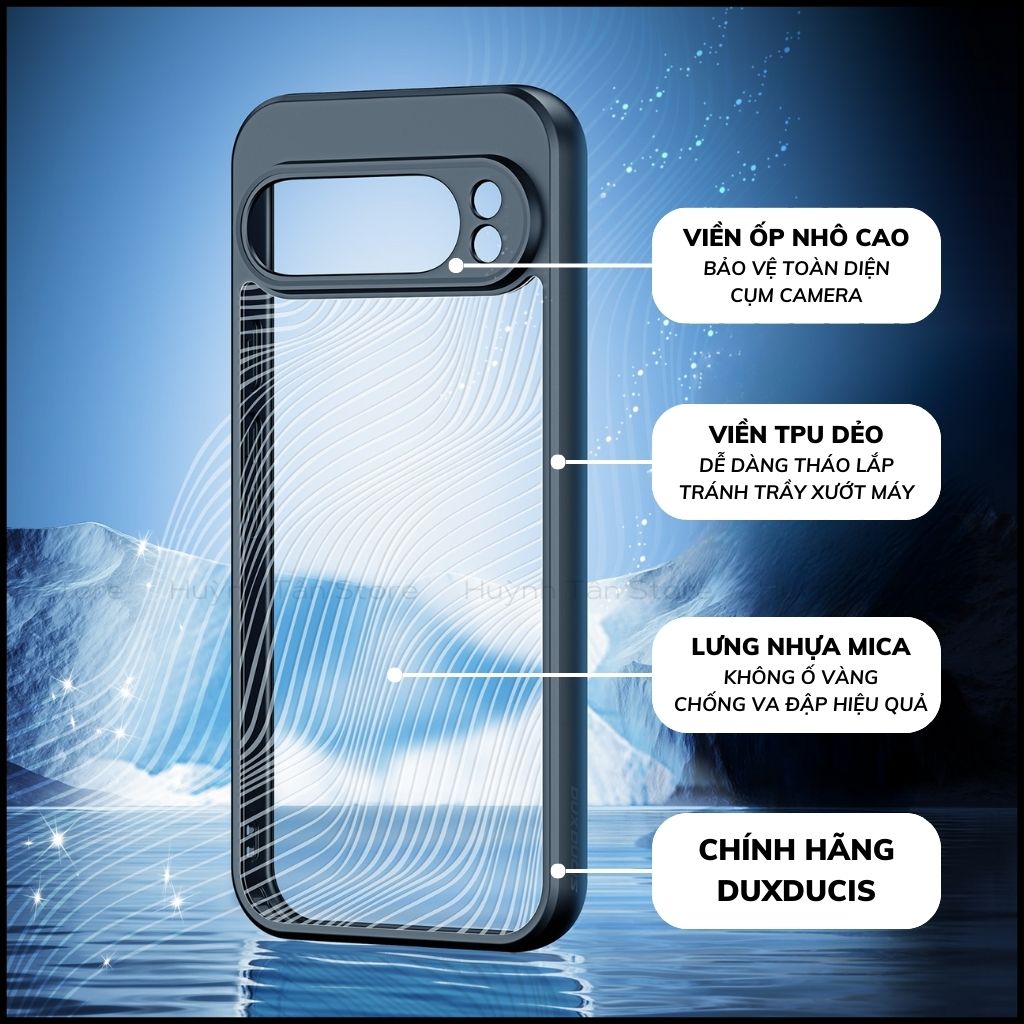 Ốp lưng duxducis GOOGLE PIXEL 9 / 9 PRO chống sốc viền cao su không ố vàng viền bảo vệ camera huỳnh tân store