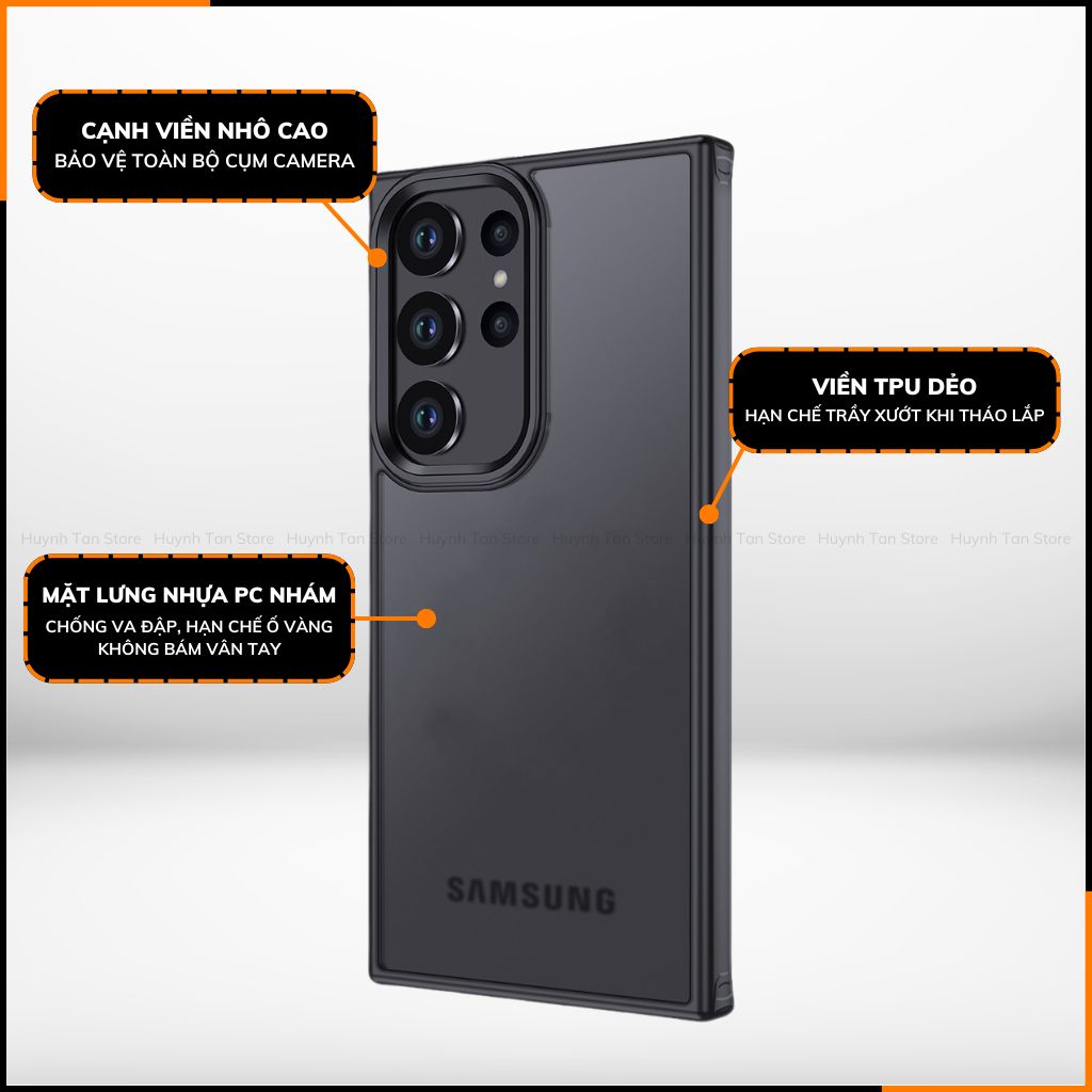 Ốp lưng Samsung S25 Ultra nhám viền màu VER 2 chống bám vân tay