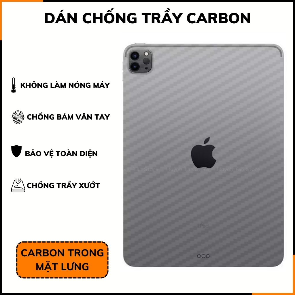 Dán skin ipad pro 11 gen 8 mini 6 air 2020 inch full body và camera vân carbon phụ kiện huỳnh tân store.