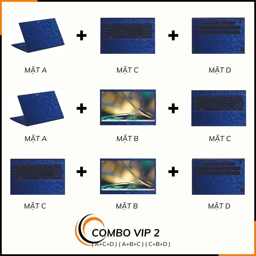 Dán skin laptop asus, dell , acer, hp, msi chính hãng ORAFOL nhập khẩu ĐỨC - SKIN 3M - LAPTOP - HONEYCOMB BLUE - SK-B11-04 phụ kiện điện thoại huỳnh tân store