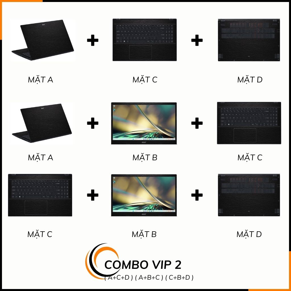 Dán skin laptop asus, dell , acer, hp, msi chính hãng ORAFOL nhập khẩu ĐỨC - SKIN 3M - LAPTOP - LEATHER BLACK - SK-B06-02 phụ kiện điện thoại huỳnh tân store