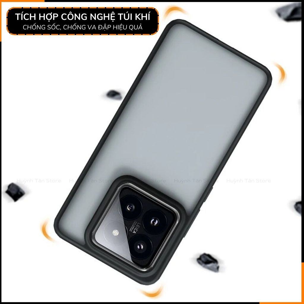 Ốp lưng xiaomi mi 14, 14 pro chống sốc clear color ver 2 viền màu lưng trong không ố vàng bảo vệ camera huỳnh tân store