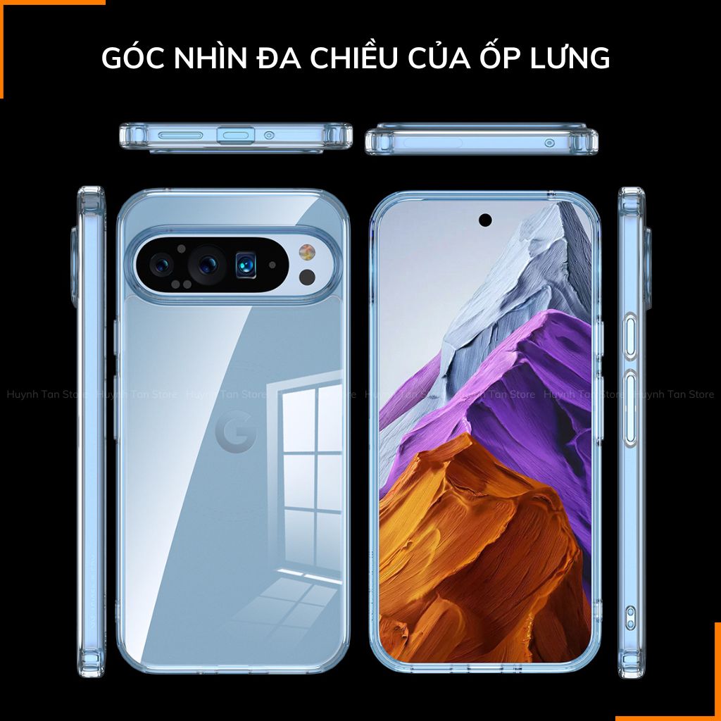 Ốp lưng Google pixel 9 pro xl chống sốc CLEAR COLOR VER 4 trong suốt không ố vàng bảo vệ camera phụ kiện huỳnh tân store