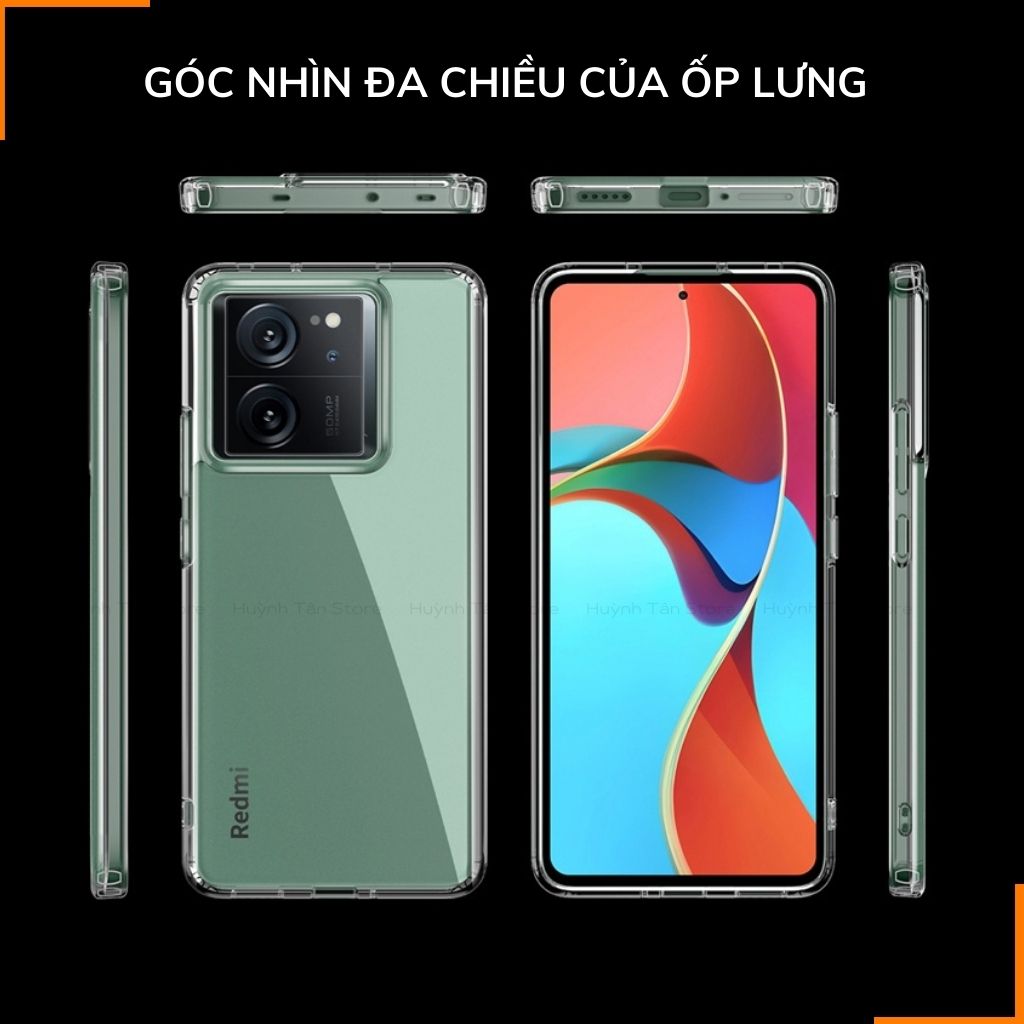 Ốp lưng mi 13t, 13t pro, k60 ultra chống sốc CLEAR COLOR VER 4 trong suốt không ố vàng bảo vệ camera huỳnh tân store