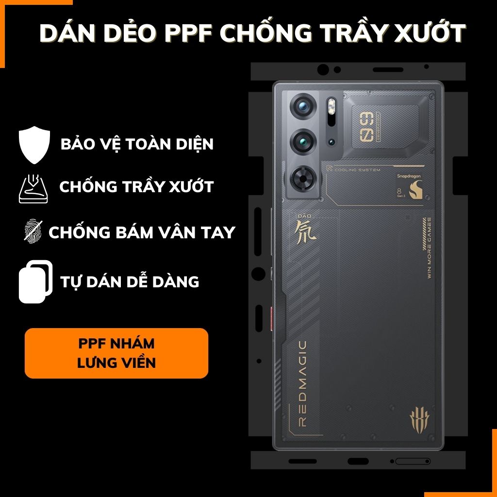 Dán dẻo ppf zte redmagic 9 pro trong suốt hoặc nhám chống bám vân tay bảo vệ camera mua 1 tặng 1 phụ kiện điện thoại huỳnh tân store