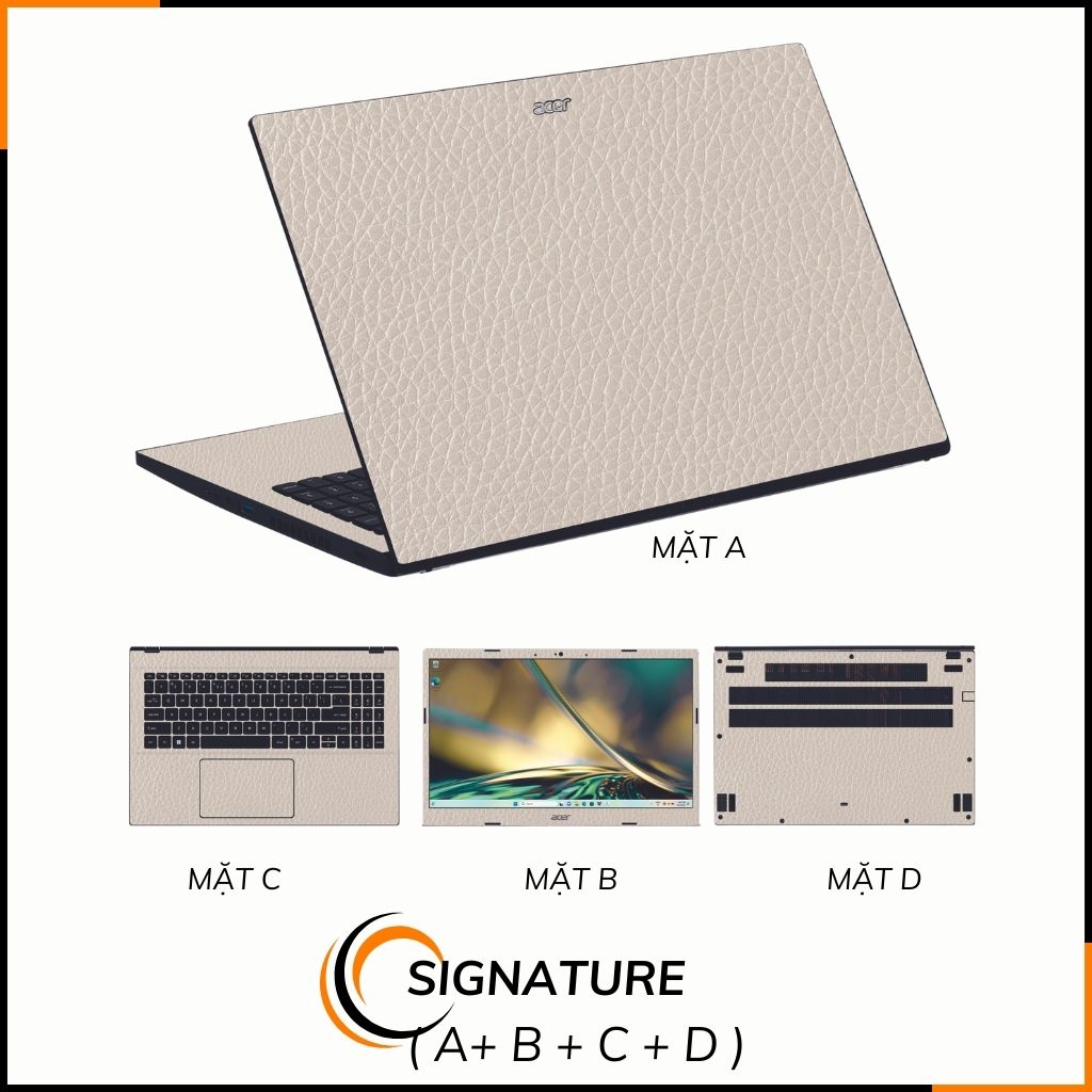 Dán skin laptop asus, dell , acer, hp, msi chính hãng ORAFOL nhập khẩu ĐỨC - SKIN 3M - LAPTOP - LEATHER GREY - SK-B06-03 phụ kiện điện thoại huỳnh tân store