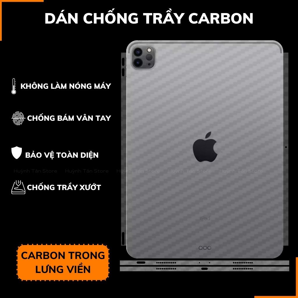 Dán skin ipad pro 11 gen 8 mini 6 air 2020 inch full body và camera vân carbon phụ kiện huỳnh tân store.