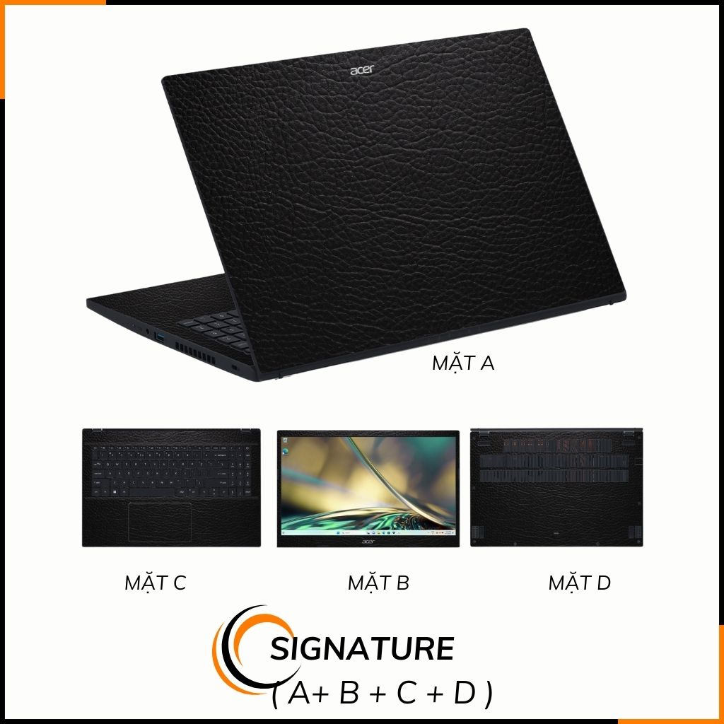 Dán skin laptop asus, dell , acer, hp, msi chính hãng ORAFOL nhập khẩu ĐỨC - SKIN 3M - LAPTOP - LEATHER BLACK - SK-B06-02 phụ kiện điện thoại huỳnh tân store
