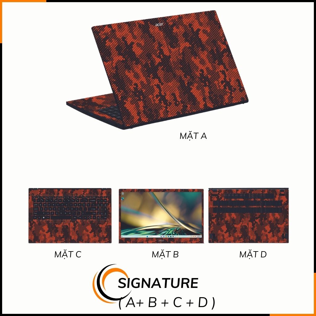 Dán skin laptop asus, dell , acer, hp, msi chính hãng ORAFOL nhập khẩu ĐỨC - SKIN 3M - LAPTOP - MAMBA  ORANGE - SK B03 07 phụ kiện điện thoại huỳnh tân store