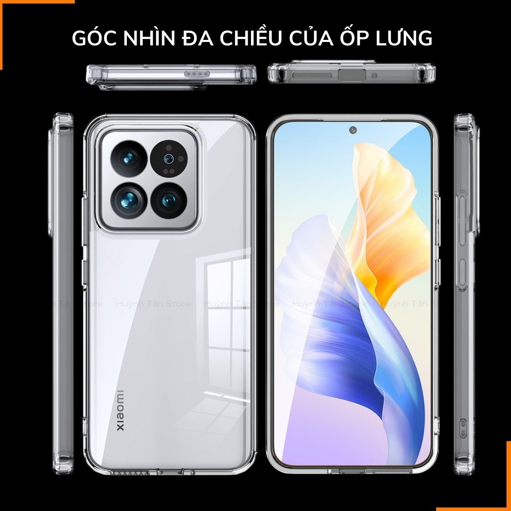 Ốp lưng xiaomi mi 14, mi 14 pro chống sốc CLEAR COLOR VER 4 trong suốt không ố vàng bảo vệ camera phụ kiện huỳnh tân store