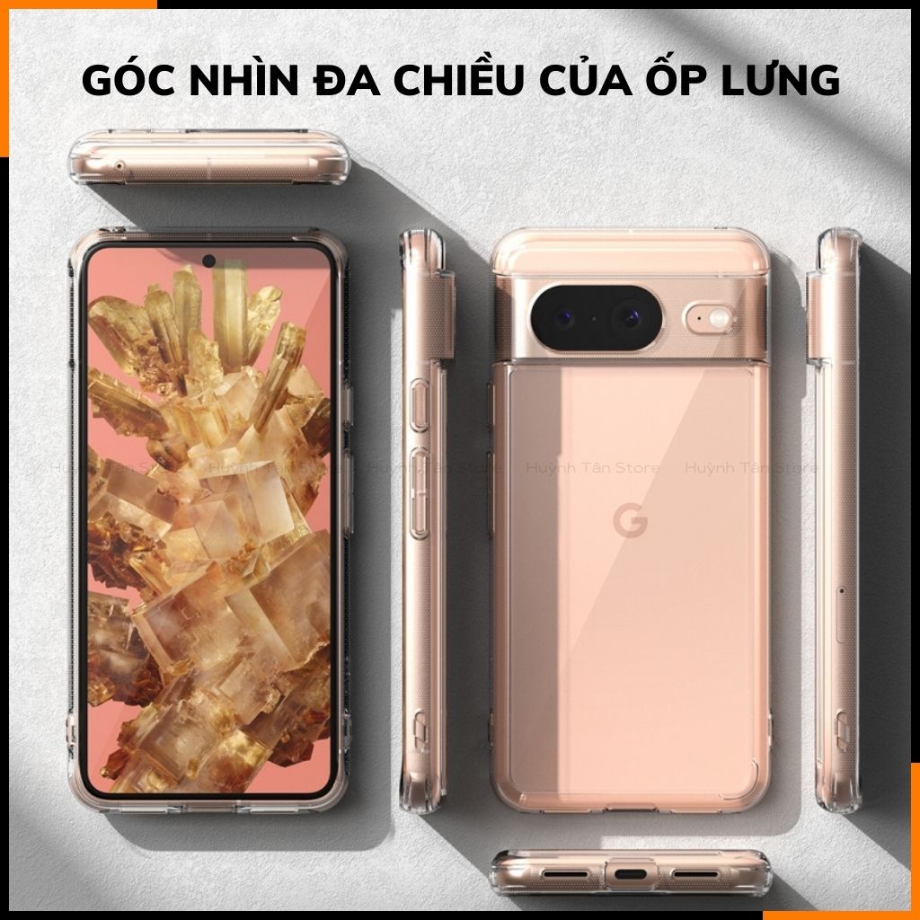 Ốp lưng google pixel 8 RINGKE chính hãng trong suốt chống sốc FUSION X chống ố vàng phụ kiện điện thoại huỳnh tân